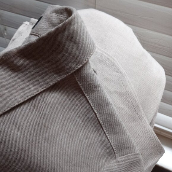 THEORY mayvine linen blend shirt dress in tierra wash (sz0) - Picture 2 of 12